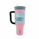 Owala Stainless Steel Triple Layer Insulated Travel Tumbler with Spill Resistant Lid, Straw, and Carry Handle, BPA Free, 40 oz, Dusty Pink