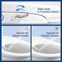 Bidet Seat for Elongated Toilet Seat Non-Electric Soft Close with Quick Release Hinges for Easy Clean Dual Nozzle Front and Rear Wash(PG303A-HPN-AZ)