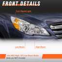 for 2010 2011 2012 2013 2014 Legacy/Outback Headlights Assembly Compatible with 2010-2014 Subaru Legacy/Outback Chrome Housing Clear Reflector Replacement Driver and Passenger Side