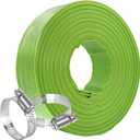 Eastrans 2''x100ft Pool Backwash Hose,Heavy Duty Discharge Lay Flat Hose for Swimming Pool,Drain Hoses with 2 Clamps,6 Bar,Green