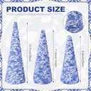 3 Set 14" 12" 10" Blue and White Christmas Tree Decor Chinoiserie Christmas Tree Table Decor Large Cone Porcelain Xmas Trees for Holiday Wedding Party Mantle Table Centerpiece Home Indoor Outdoor