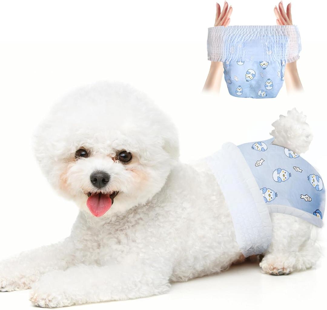 Disposable Dog Diapers Count Absorbent Soft Puppy Doggie Diapers for Female Dogs with Stretchy Waist Puppy Diaper in Heat Period Excitable Urination (XL 10PCS) (XL(Waist 11.9"-19.8")) Disposable Dog Diapers Count Absorbent Soft Puppy Doggie Diapers for Female Dogs with Stretchy Waist Puppy Diaper in Heat Period Excitable Urination (XL 10PCS) (XL(Waist 11.9"-19.8"))