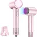 Hair Dryer Ionic, 110,000 RPM Hair Dryers for Women with Ceramic Technology Nozzle for Fast Drying, High Speed Blow Dryer 3-Speed Thermo Control Professional, Low Noise Design for Home Travel Salon (Pink)