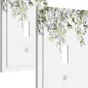 Light Switch Covers 1 Toggle Eucalyptus Sage Green Watercolor Plant Leaves Single Toggle Wall Plate Decorative Switchcover Electrical Switchplate For Country Bathroom Bedroom Decor(2 Pack)