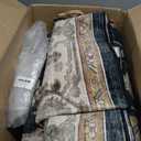 RELEANY Washable Area Rug, 7'x9', Black/Vintage/Beige