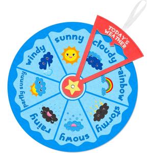 Marspark Weather Wheel, Educational and Learning Activities for Kids, Felt Preschool Learning Toys, Classroom Decor