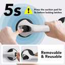 2 Pack 12 Inch Elderly Heavy Duty Shower Handle, Seniors Grab Bars for Bathtubs, Suction Cup Removable Handrails, Safety Bathroom Grip for Handicap (White and Black)