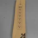 Outdoor Power Strip Waterproof with 6 Outlets, Garden Weatherproof Surge Protector, Christmas Multiple Outlet Exterior Socket for Lighting Appliances. 6FT Extension Cord Strip with Flat Plug. Black