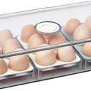 FreshKeeper Stackable Egg Holder for Fridge with Time Scale on Lid, Plastic Egg Organizer, Egg Container for Refrigerator 18 Slots (1PACK)
