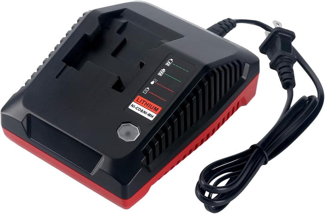 Biswaye 18V 3.0A Fast Charger Compatible with Porter Cable 18V Battery, PCXMVC Charger Compatible with Porter-Cable PC18B PC18BLEX PCC489N PC18BLX 18 Volt Lithium NiCad NiMH Battery with LED Indicator