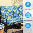 Newwiee 12 Pcs Patio Cushion Covers Outdoor Stretch Sofa Couch Cover Replacement Couch Slipcover Sofa Seat Chair Porch Patio Furniture Protector, Flexibility Washable(Blue Series,Yellow Lemon)