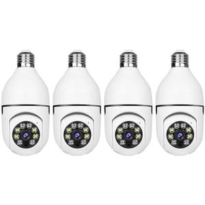 Light Bulb Security Camera -5G& 2.4GHz WiFi 2K Security Cameras Wireless Outdoor Motion Detection and Alarm,Two-Way Talk,Color Night Vision,Human Detection, Bulb Camera Compatible with Alexa 4Pack