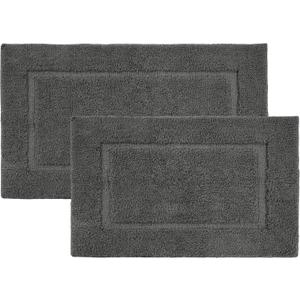 LANE LINEN 2 Piece Bathroom Rugs Sets, Extra Soft Absorbent Premium Mats, Non Slip Shower Mats - 24' x 36'/17' x 24' - Grey