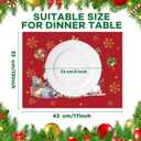 Christmas Placemats Table Placemats Set of 6 Plastic Seasonal Table Mats Decoration Washable Red and Green Winter Xmas Holiday Decoration for Kids Home Kitchen Dining Room Housewarming Gifts