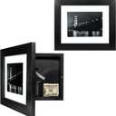 Hidden Storage Picture Frame – Lockable Pistol Size Storage Box, 11"x14" Matted to 8"x10", Concealment Furniture, Solid Wooden Secret Decor Frame