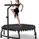 ANCHEER 50" Rebounder Trampoline for Adults- 2025 Foldable Mini Trampoline with Bar- Exercise Trampoline for Adults, Max Load 560lbs, for Indoor/Garden Workout