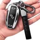 Sindeda Premium Key Cases for Tesla Model S 3 Y Ultra-Thin and Ultra-Light Key Fob Cover Waterproof Keychain (Silver)