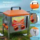 55LBS Automatic Chicken Feeder, No-Waste Coop Feeder with Viewing Window, 8 Feeding Ports, Adjustable Legs & Secure Locking Lid, Large Capacity Feed Dispenser for Chickens, Ducks and Poultry