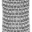 Szxc Womens Ballroom Rhinestone Stretch Cuff Bracelets Fit Wrist Circumference from 6.5" to 7.8" - Lead & Nickle Free