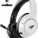 Wireless Gaming Headset for Nintendo SwitchOLEDLite,2.4Ghz USB & Type-C Bluetooth 5.4 Gaming Headphones with Noise Cancelling Microphone, 40Hr Battery, for PS5, PS4, PC, Mac White and Black