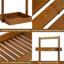 Utoplike Teak Shower Caddy Shelf, Standing Shower Organizer for Bathroom Corner, Wooden Freestanding Racks Storage for Inside Shower, Bath, Office, Stand Up 3 Tier Kitchen Desktop Organization