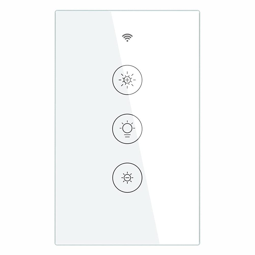 MOES WiFi RF Smart Light Dimmer Switch, Smart Life/Tuya APP Relay Status Backlight Switch Off RF Remote Control Voice Compatible with Alexa Google Assistants, White Touch