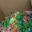 Zeyune 100 Bundles Faux Daisy Flowers 12'' High Faux Silk Daisy Colorful Flowers Outdoor UV Resistant Fake Foliage Greenery Plants for DIY Home Garden Wedding Office Party Decor