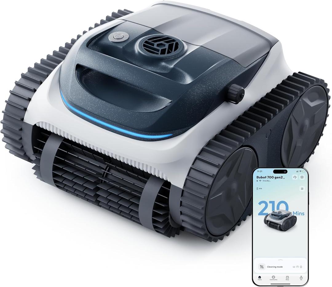 (2026 New) Bubot 700 Pool Vacuum for Inground Pools, 4-in-1 Cordless Robotic Pool Cleaner for Above Ground Pools, Triple Motors, APP Control, Floor/Wall/Waterline Cleaning, 210-Min Runtime, Dark Grey