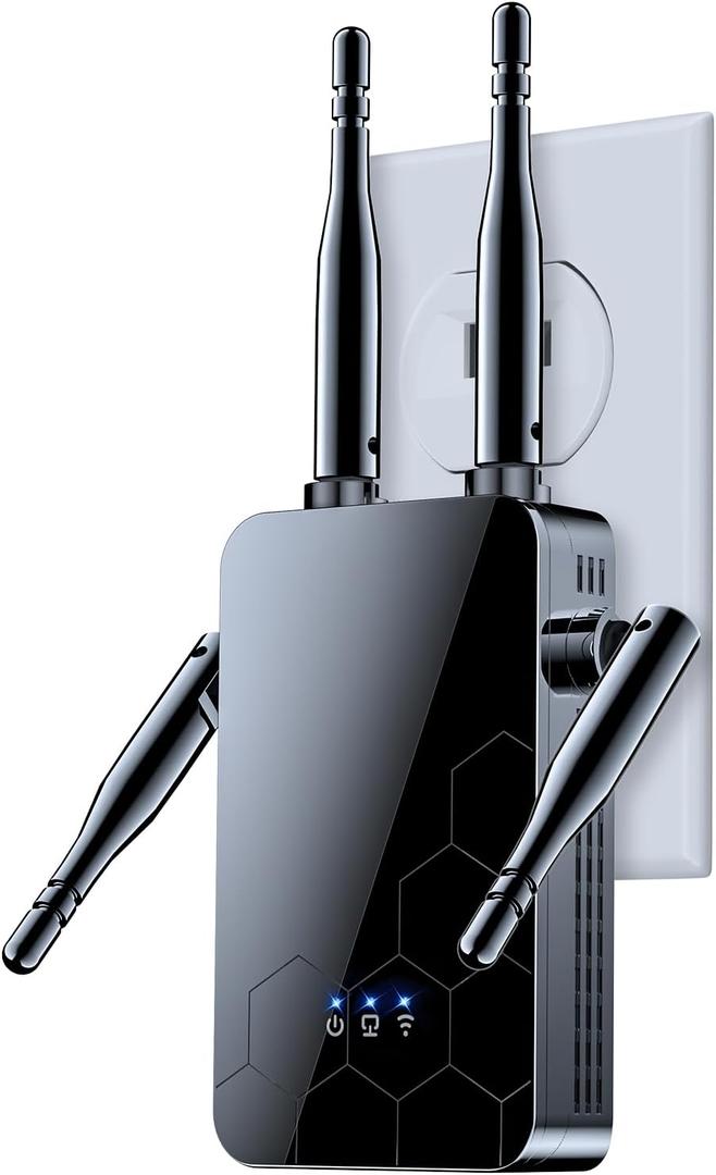 WiFi Extender Internet Booster, Long Range Repeater Wireless Routers Amplifier, Mesh Wi-Fi 80% Faster, Broader Than Ever, Support More Network Devices