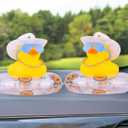 Yellow Duck Dashboard Decorations Mini Rubber Ducks Car Ornament Accessories with Mini Cowboy Hat Swim Tube Necklace and Sunglasses for Car Dashboard Home Office(N22)
