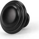 NIZADO Black Dresser Drawer Knobs 12 Pack, Solid Kitchen Cabinet Knobs, Stepped Round Handle Pulls for Bedroom Bathroom, Diameter: 1.32 Inch(33.5mm)