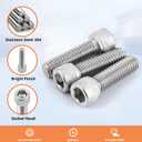 MewuDecor 1/4-20 x 1 Socket Head Cap Screws, Allen Socket Drive, Stainless Steel 18-8 (304), Full Thread, Bright Finish, Machine Thread, 50 PCS