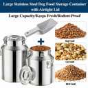 YinCukiEle 15 Lbs Stainless Steel Dog Food Storage Container with Scoop
