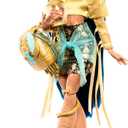 Monster High Cleo De Nile Doll in Golden Blouse & Layered Skirt, Includes Pet Cobra Hissette & Accessories Like a Backpack, Snack & Scroll (Multicolor)