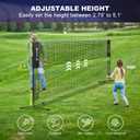 BAGAIL Badminton Net, Height Adjustable Kids Volleyball Net, Foldable Nylon Net 10 ft/14ft/17ft Wide, Tennis Net, Small Pickleball Net for Backyard Game and Indoor Outdoor Use, Easy Setup