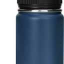 12 oz Water Bottle,Small Insulated Water Bottle, Stainless Steel Small, Leak Proof with Chug Lid, Wide Mouth BPA Free Double Wall Vacuum (Navy Blue)
