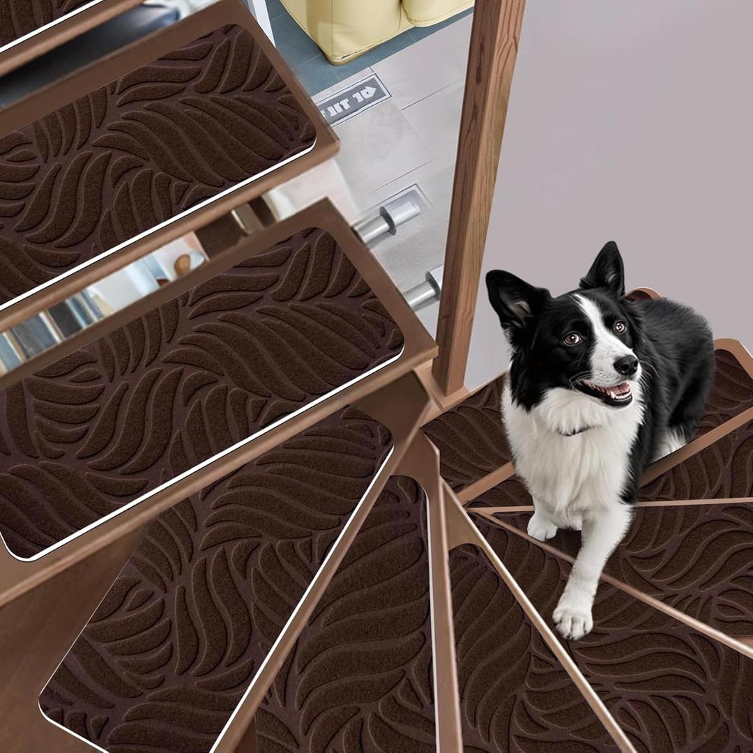 Non-Slip Stair Treads Mat Carpet for Wooden Steps(7/15 Pack), 25.6 x 7.87IN Self-Adhesive, Safety Indoor Stair Runner Mats, Anti Slip Stair Treads for Kids Elders and Dogs Pets Non-Slip Stair Treads Mat Carpet for Wooden Steps(7/15 Pack), 25.6 x 7.87IN Self-Adhesive, Safety Indoor Stair Runner Mats, Anti Slip Stair Treads for Kids Elders and Dogs Pets