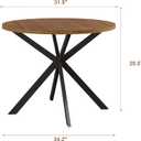 ChooChoo Round Dining Table for 2, Farmhouse Wood Kitchen Table, Circle Dinner Table for Kitchen & Dining Room, Small Space, 31.5In, Walnut, 31.5 Inch Diameter