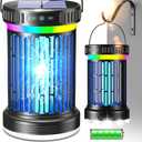 Solar Bug Zapper Outdoor, High-Efficiency Mosquito Zapper, 5 Modes Fly Zapper, Smart Auto ON/Off, Cordless Long-Lasting 6000mAh Fly Zapper for All Night, Indoor & Outdoor