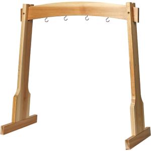14" Gong Stands, Wind Chimes Wood Stand with Base for 1 Gong or 4 Chimes, Light & Portable Multipurpose Stand, Easy Assembly for Sound Healing, Meditation, Yoga