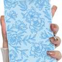 MZELQ for iPhone Air Case 2025, Silicone Floral Flower Rose Cute Pattern, Camera Protection Soft Slim Phone Cover for Girls Women -Blue