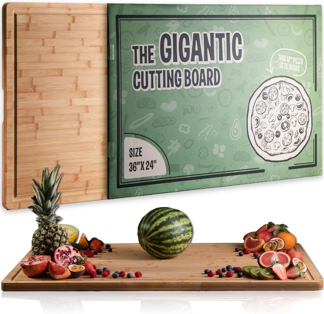 Massive Extra Large Cutting Board for Kitchen 30 X 20 by Grizzly Living - Heavy Duty Bamboo Chopping Boards for Meat, Veg & Charcuterie - Large Wooden Stove Top & Countertop (36" x 24")