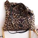 Leopard Shoulder Bag Soft & Lightweight Large Tote Purse Handbag Travel Satchel Gift for Women