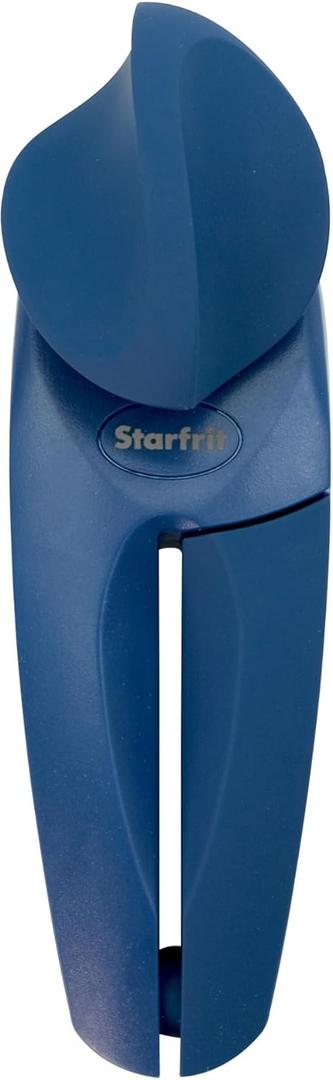 Starfrit MightiCan Can Opener - Safe - Holds Lid and Leaves No Sharp Edges on Lid - Comfort Grip - Heavy Duty Non-Slip Knob - Blue