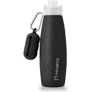 2-in-1 Dog Walking Kit – Portable Dog Pee Cleaning Bottle with Detachable Poop Bag Dispenser (Black)