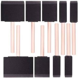 10 PIECE WOOD HANDLE FOAM BRUSH SET