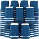 Lamosi 120 Pack 8 oz Disposable Coffee Cups, Insulated Corrugated Paper Cups, Kraft Ripple Wall Cups for Hot Beverage or Cold Drinks Office/Home/Party/Travel/Cafe (Navy)