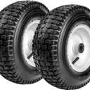 Taifa 13 Inch 2 PCS Air Wheels and Pneumatic Rubber Tires 5.00-6 Replacement with 3/4'' Axle Bore Hole, Inflated Wheel for Pressure Washers, Wheelbarrows, Hand Trucks, Garden Carts, Lawn Mower etc.