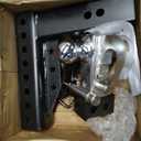 Adjustable Trailer Hitch Ball Mount with Hook, Tri-Ball (1-7/8" x 2" x 2-5/16") Drop Hitch,8 Inch Drop Hitch, Fits 2.5-Inch Receiver,Anti-Theft Pins Locks,Tow Hitch for Heavy Duty Truck