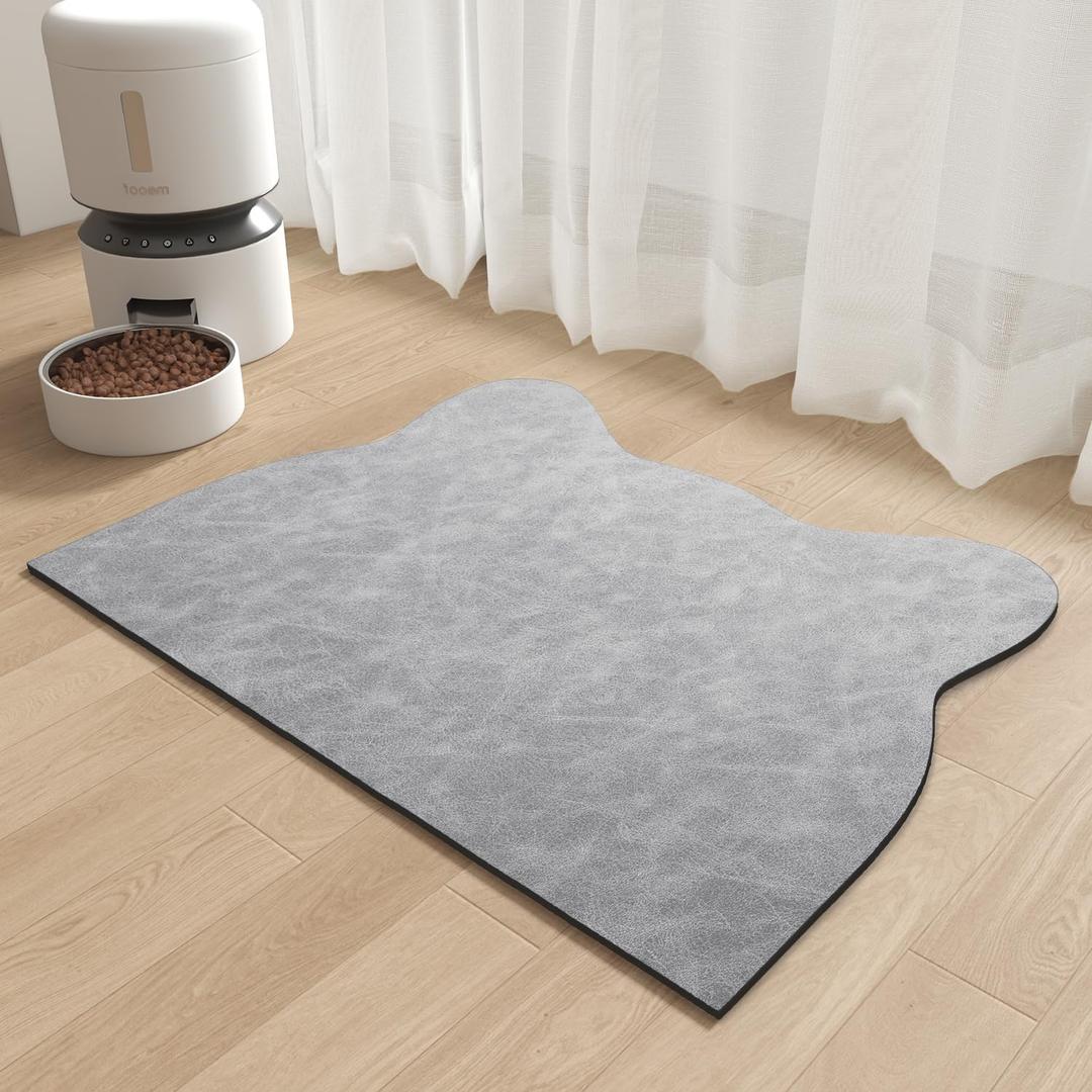 Absorbent Dog Food Mat-Dog Cat Mat for Food and Water Bowl, Quick Dry Pet Food Mat, No Stains Pet Feeding Pad, Cat Accessories Pet Supplies-Water Bowl Mat for Messy Drinkers
